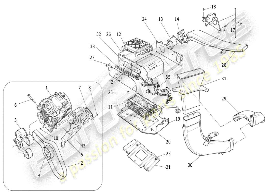 maserati ghibli (2021) energy generation and accumulation part diagram