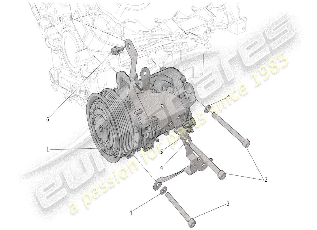 maserati mc20 (2024) a/c unit: engine compartment devices parts diagram