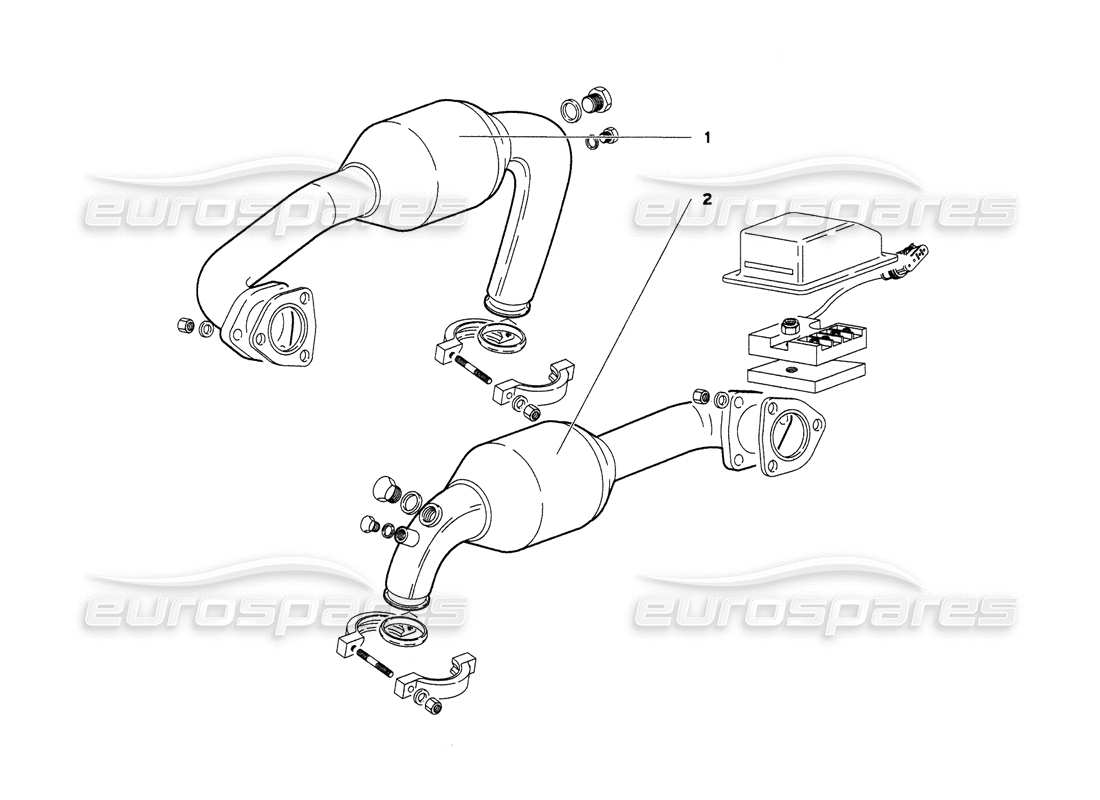 lamborghini diablo 6.0 (2001) exhaust system (my 2001) parts diagram
