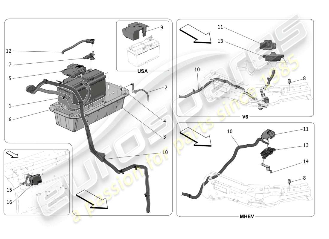 maserati grecale gt (2023) energy generation and accumulation part diagram