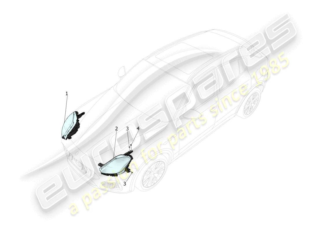 maserati grecale gt (2023) headlight clusters part diagram