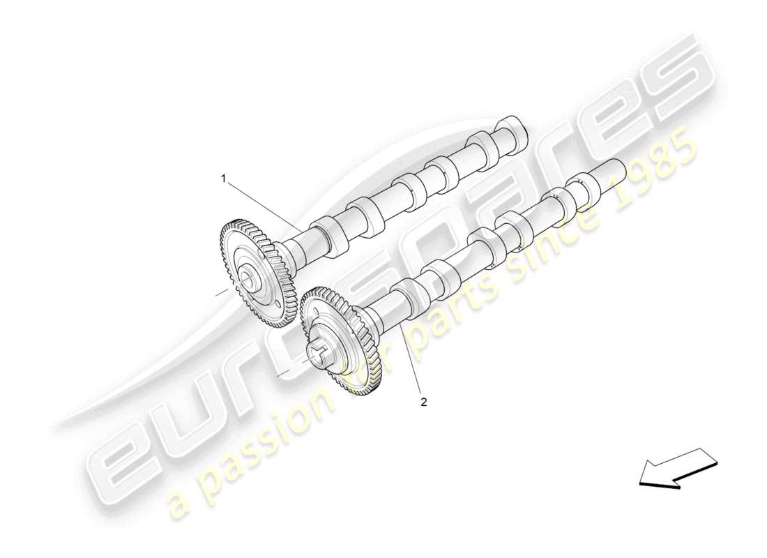maserati ghibli (2015) lh cylinder head camshafts parts diagram