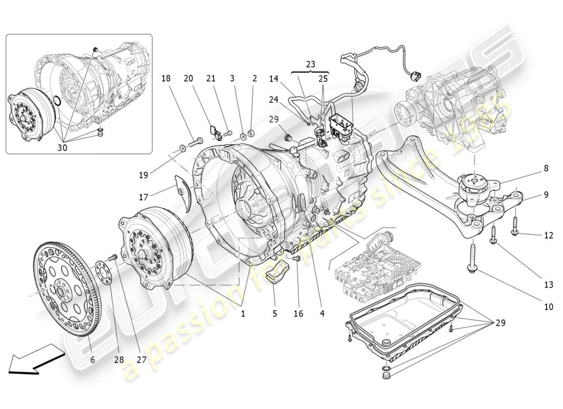 maserati levante (2017) gearbox housings parts diagram