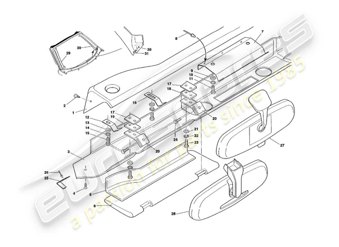 a part diagram from the aston martin v8 volante parts catalogue