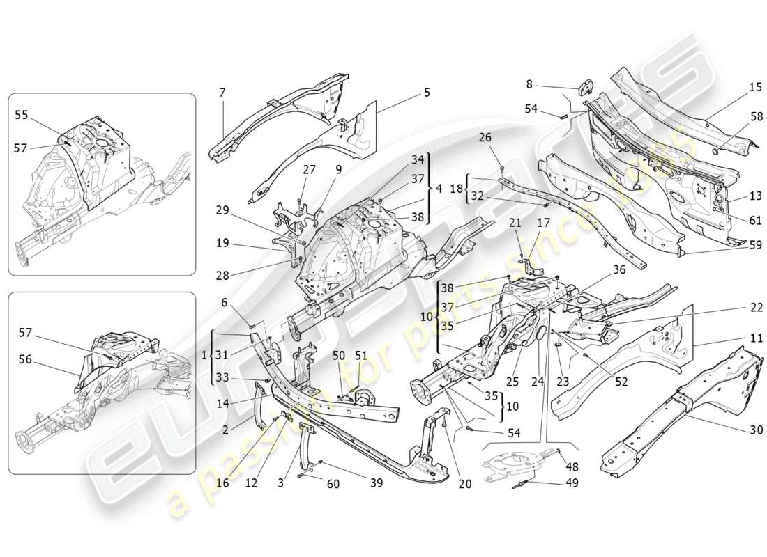 a part diagram from the maserati quattroporte m156 (2017 onwards) parts catalogue