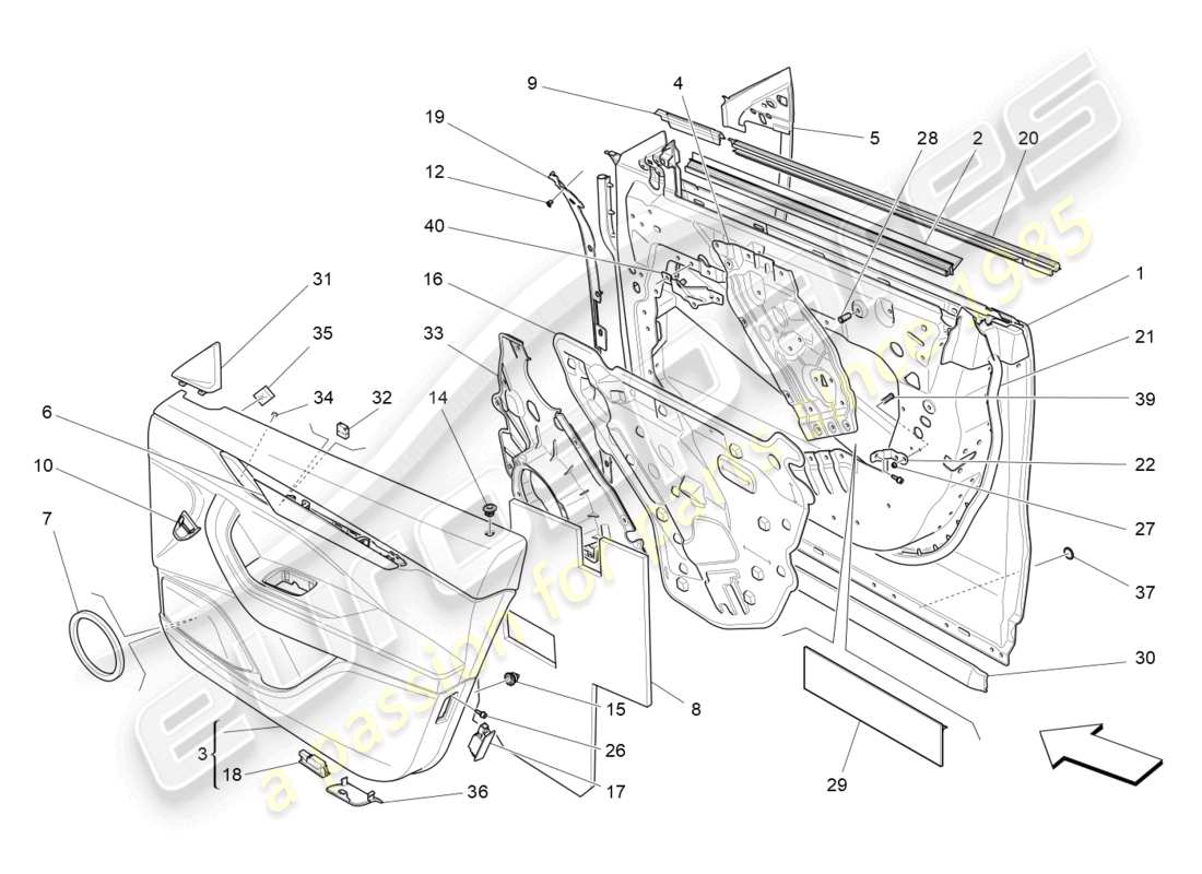 a part diagram from the maserati levante (2020) parts catalogue