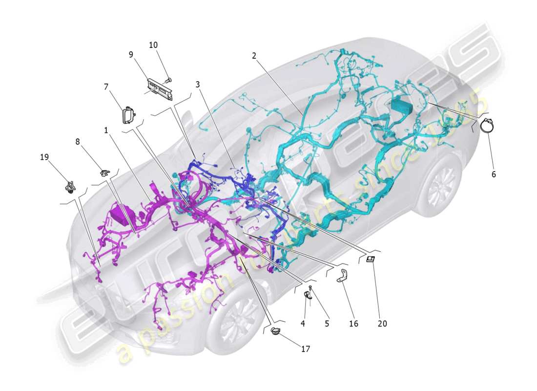 maserati levante modena (2022) main wiring part diagram