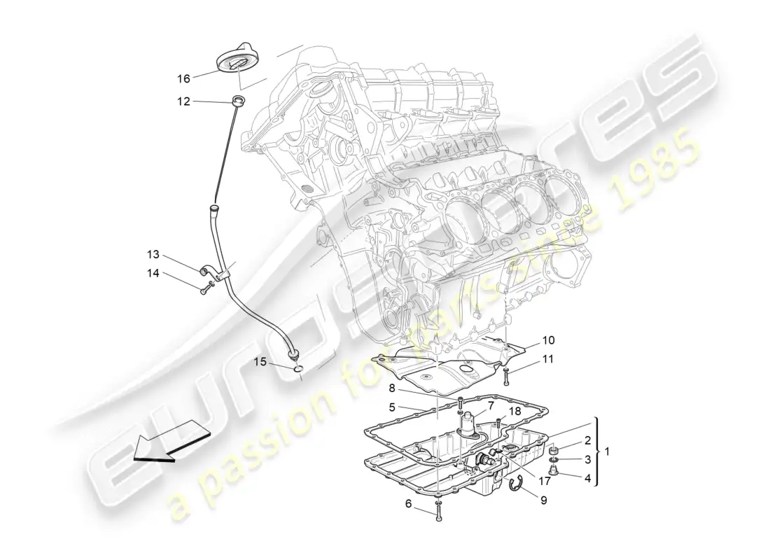 a part diagram from the maserati granturismo parts catalogue