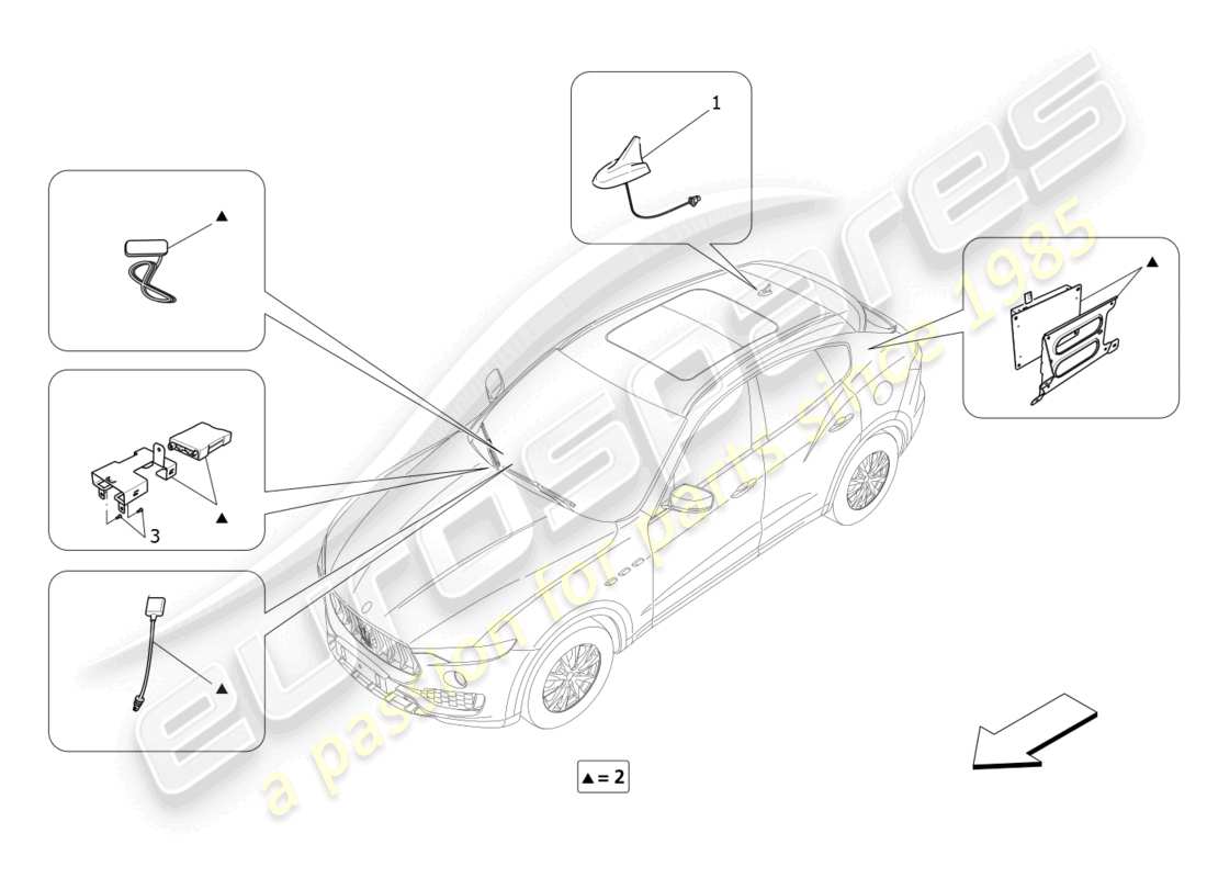 a part diagram from the Maserati Levante Tributo (2021) parts catalogue