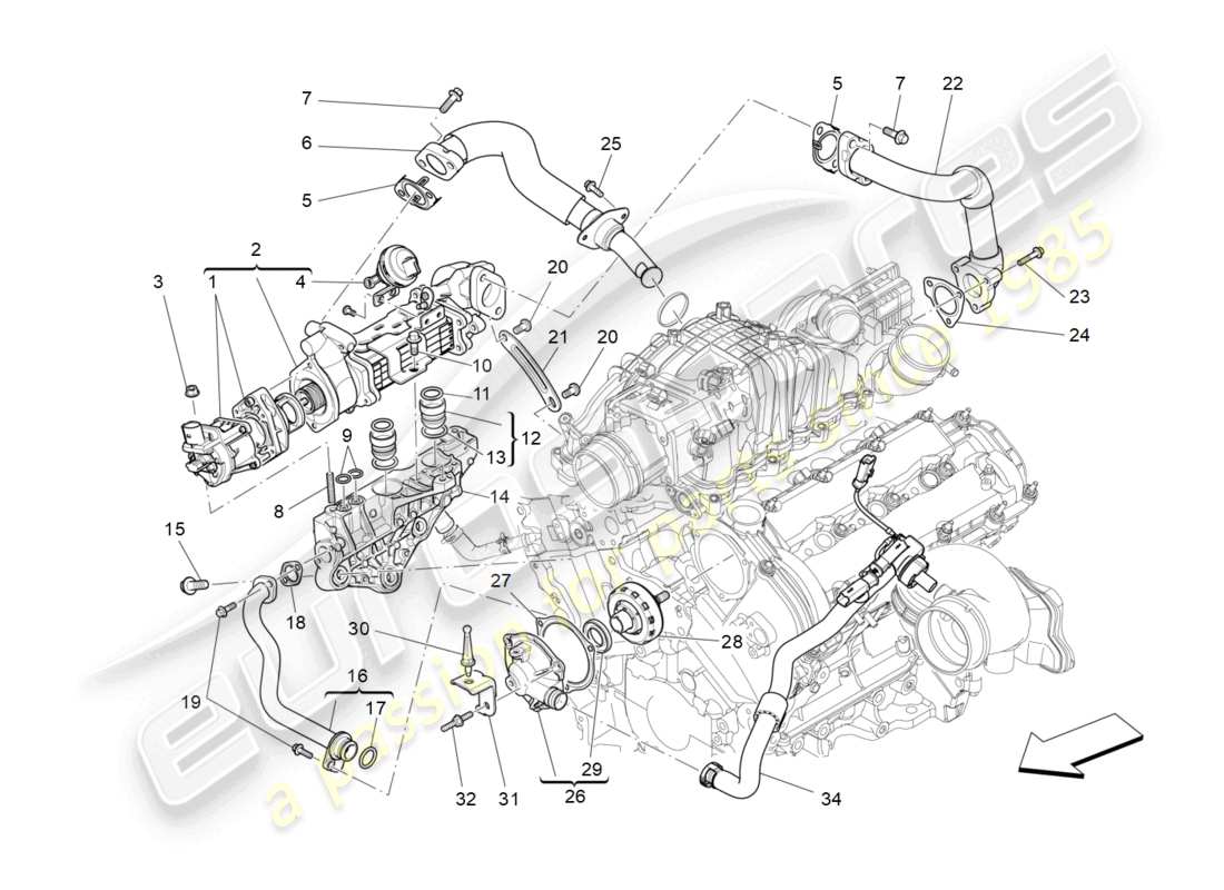 maserati ghibli (2015) oil vapour recirculation system part diagram