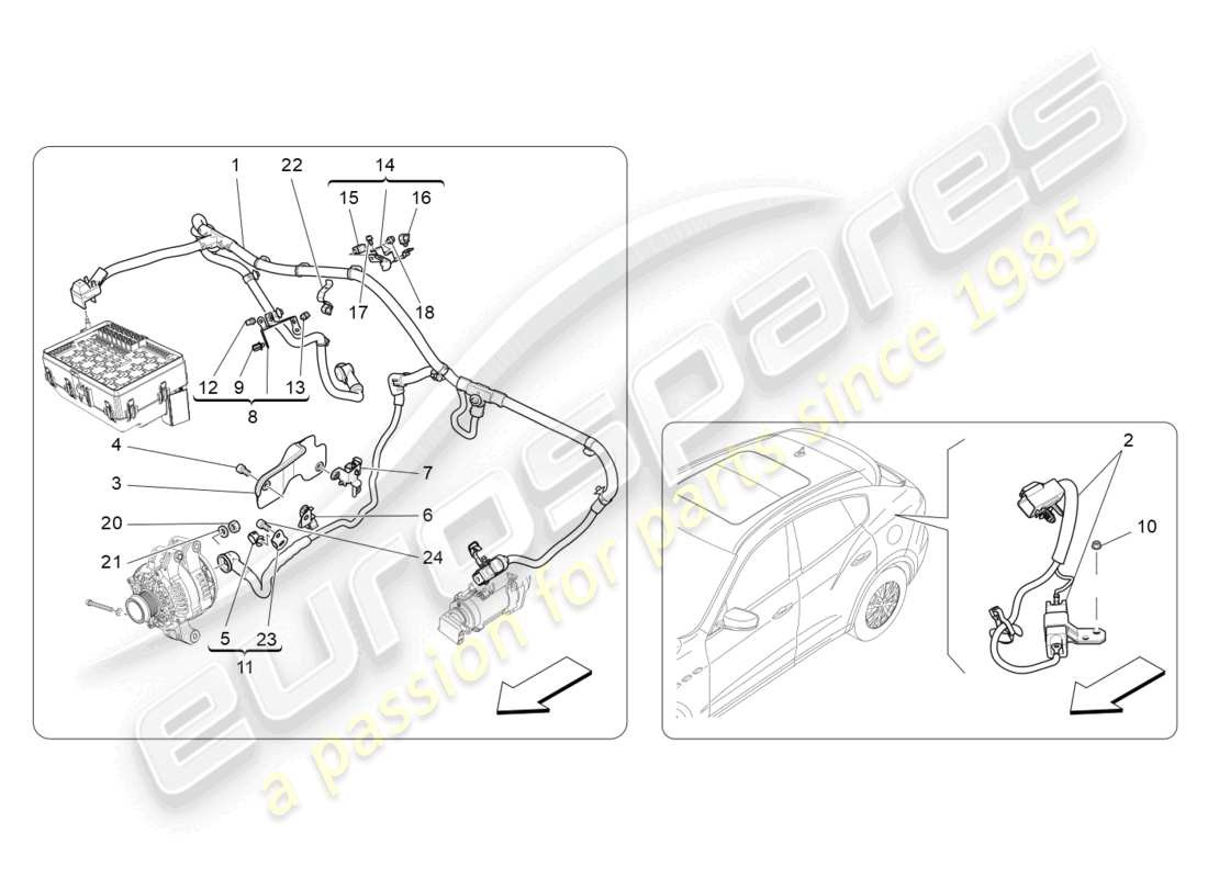 maserati levante modena (2022) main wiring part diagram