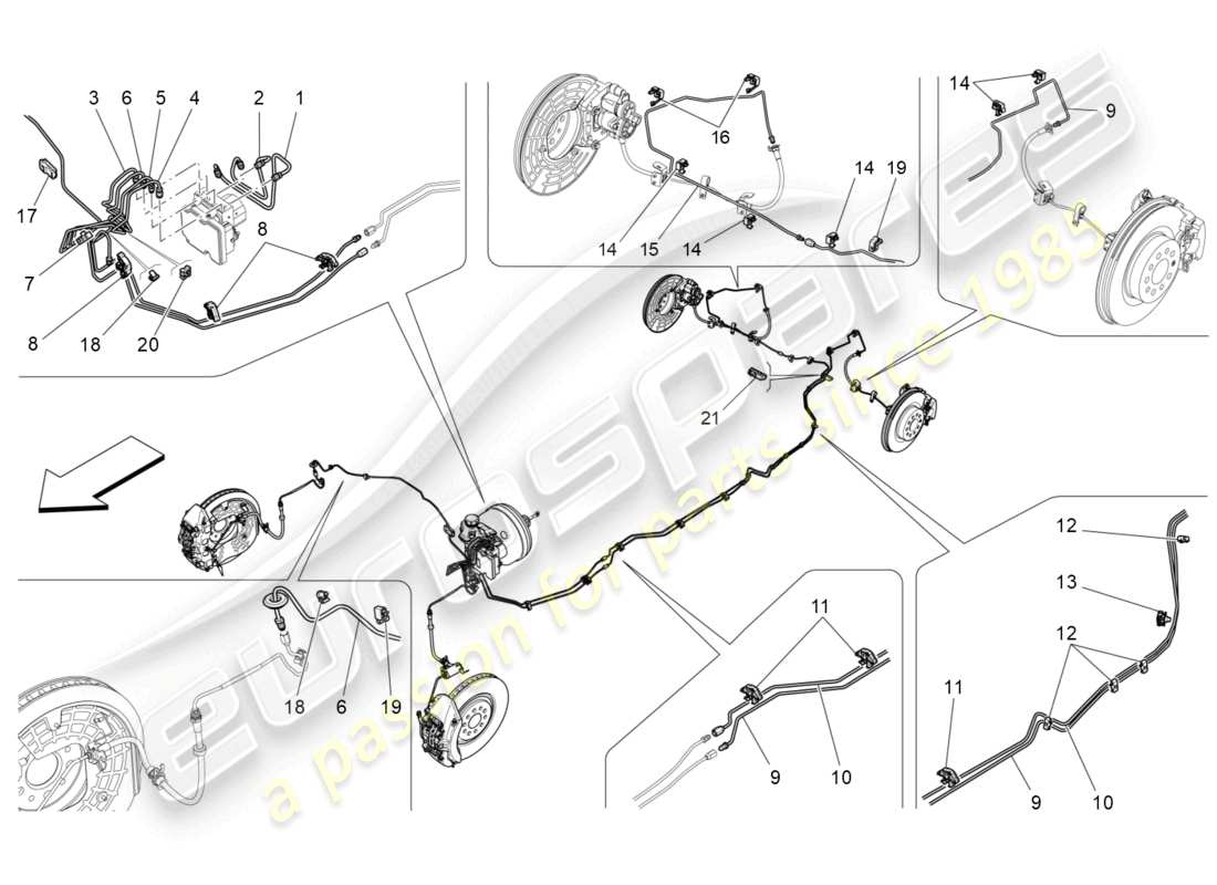 maserati levante modena (2022) lines part diagram