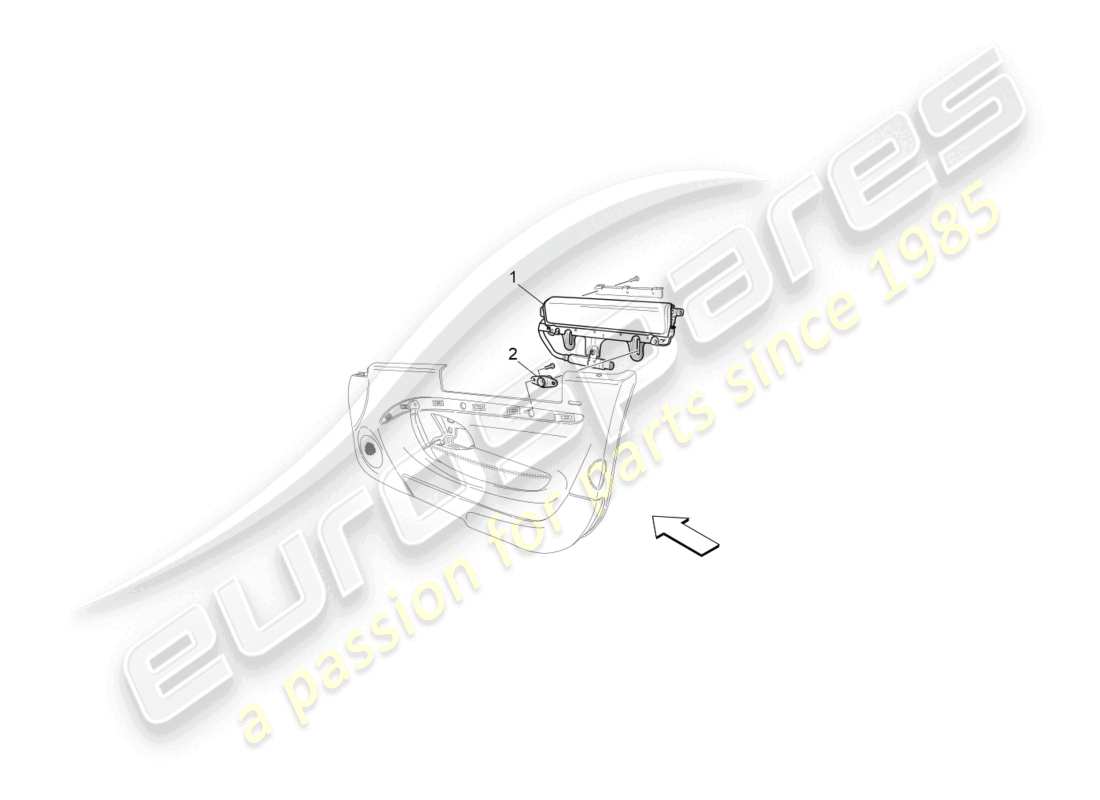 maserati granturismo mc stradale (2012) front side bag system part diagram