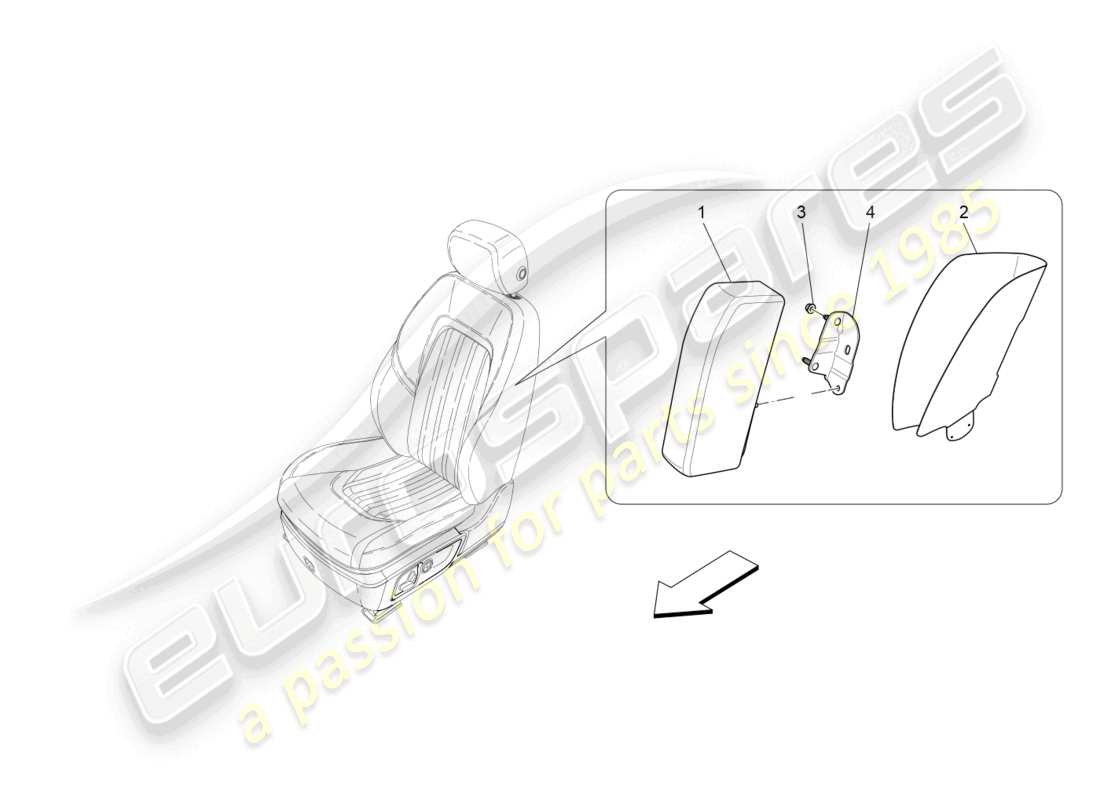 maserati ghibli (2018) front side bag system part diagram