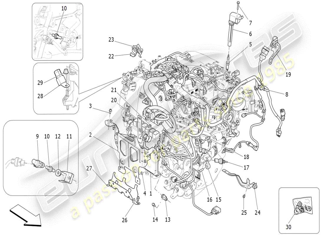 maserati ghibli (2021) electronic control: injection and engine timing control part diagram