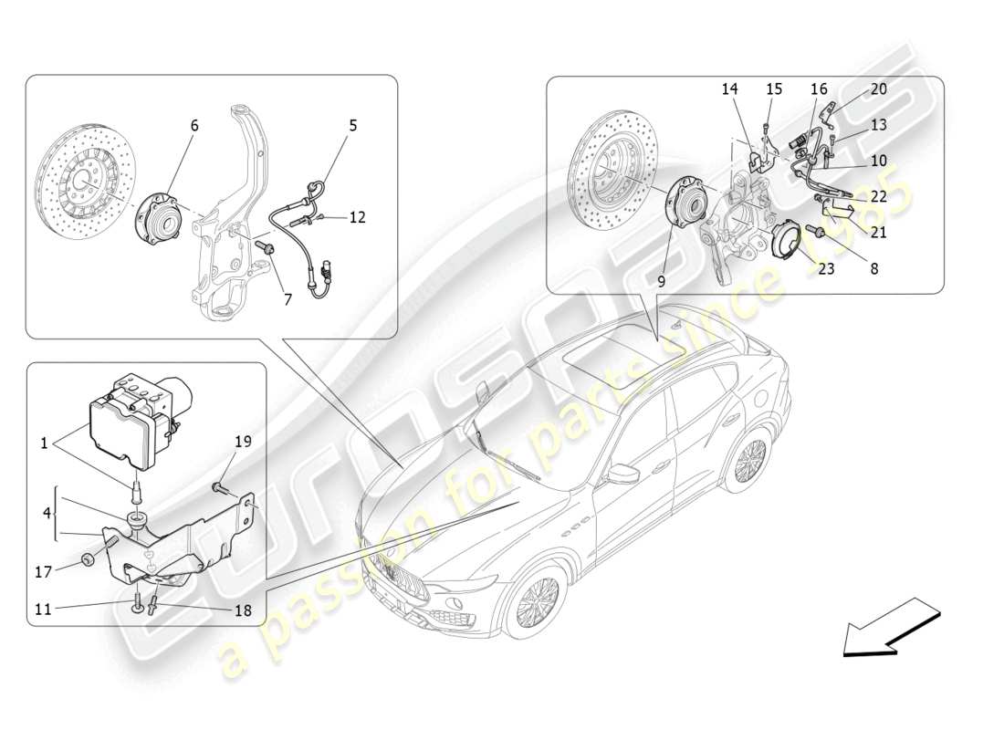 maserati levante (2017) braking control systems part diagram