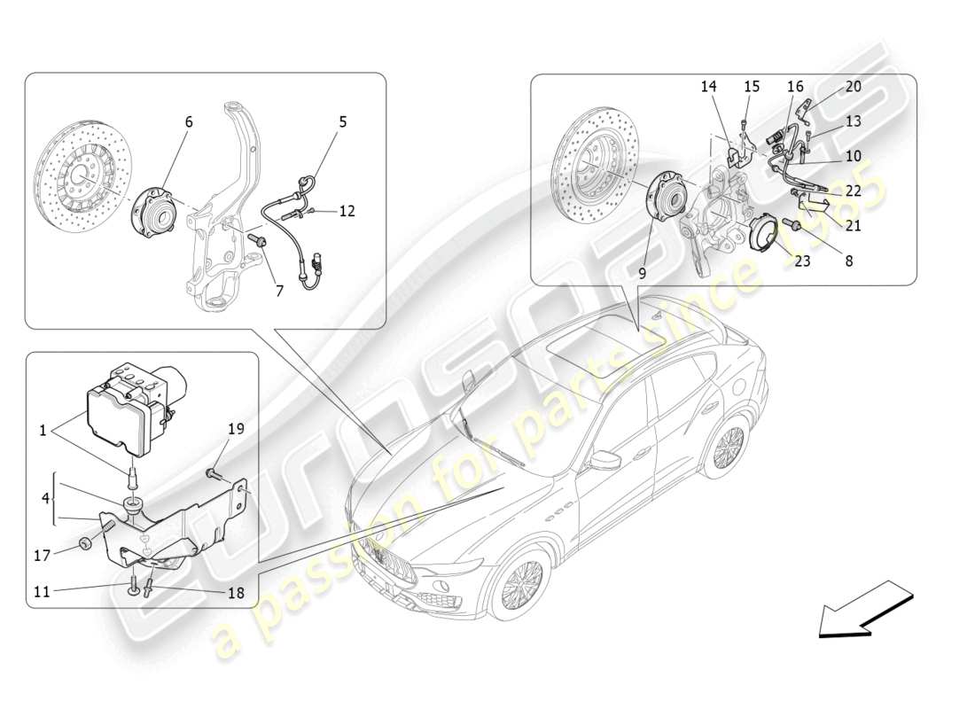 maserati levante modena (2022) braking control systems part diagram