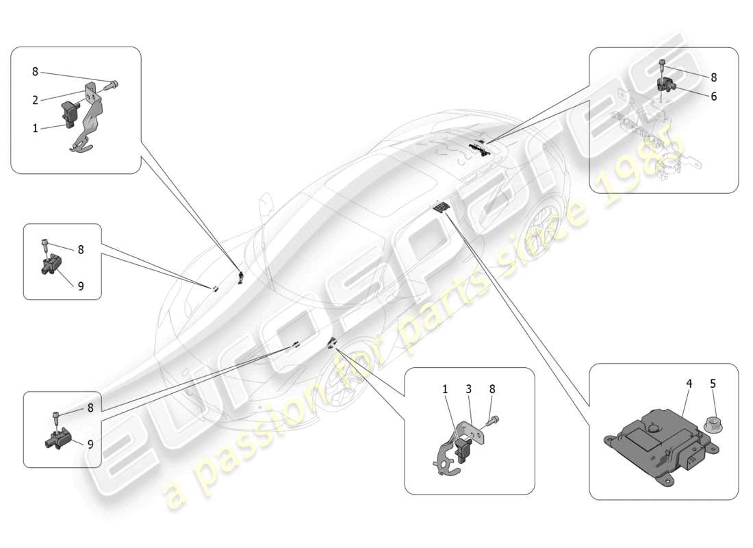 maserati mc20 (2022) electronic control (suspension) part diagram