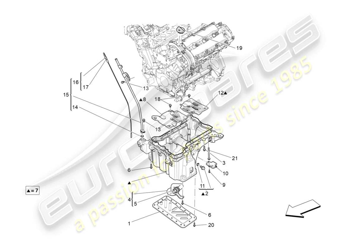 maserati levante (2017) lubrication system: circuit and collection parts diagram