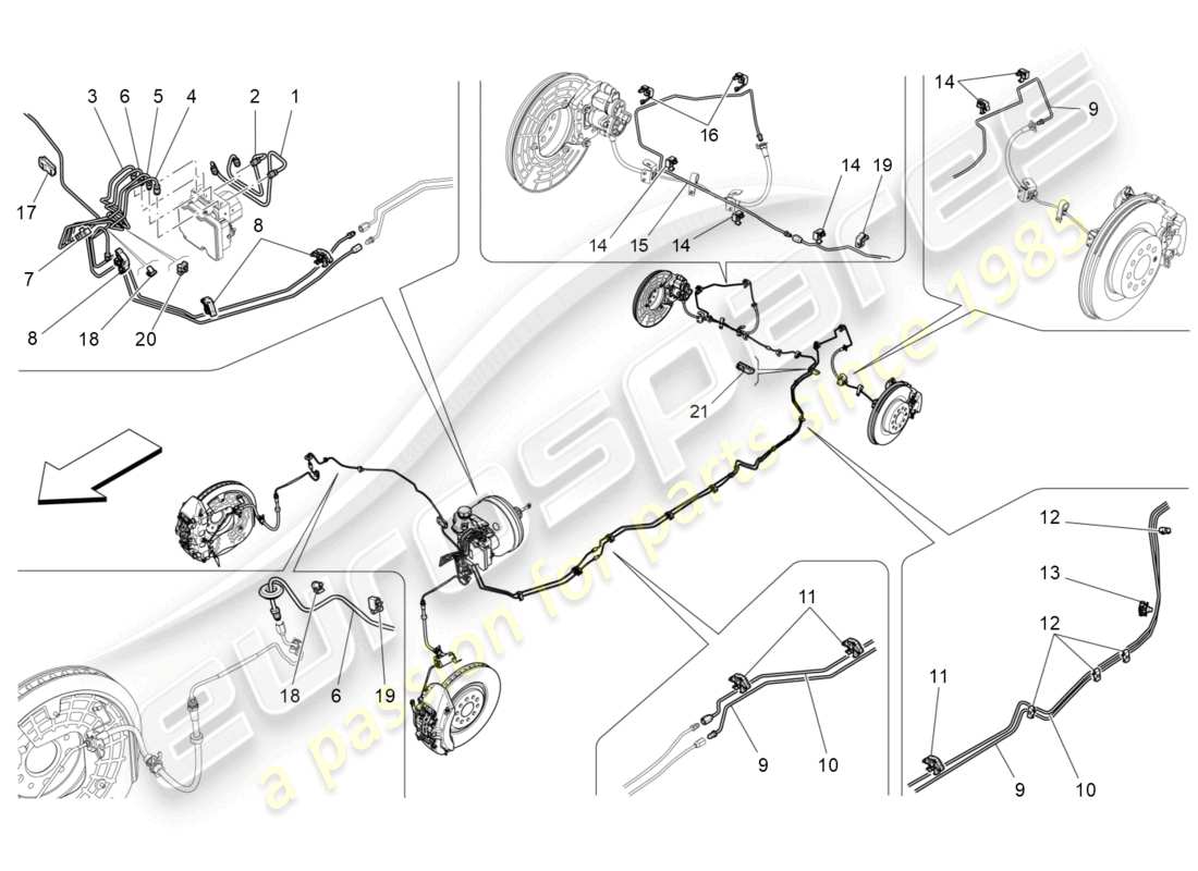 maserati levante trofeo (2020) lines parts diagram
