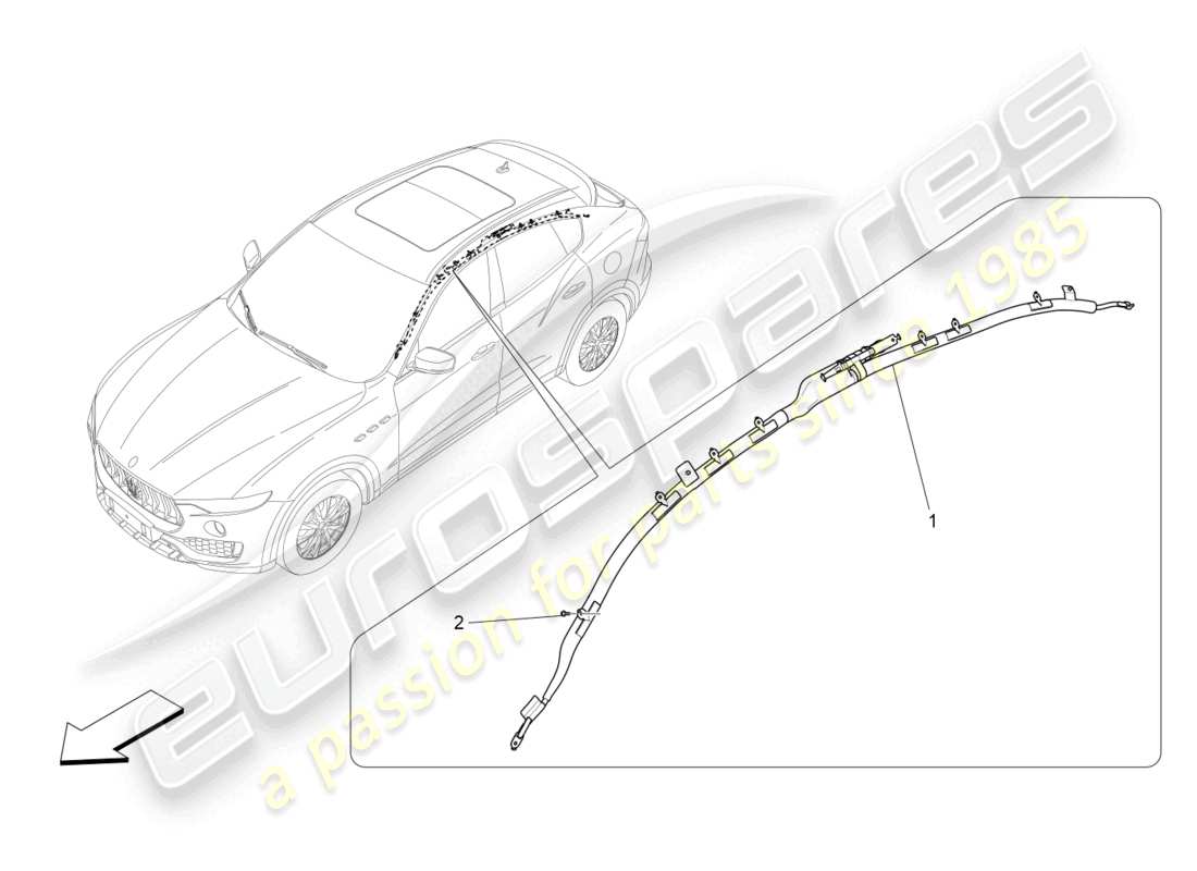 maserati levante modena (2022) window bag system part diagram