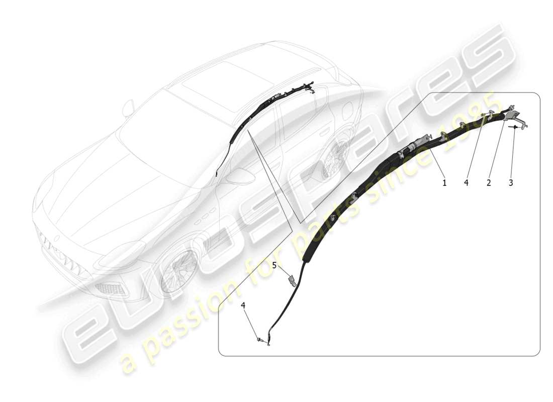 maserati grecale gt (2023) window bag system part diagram