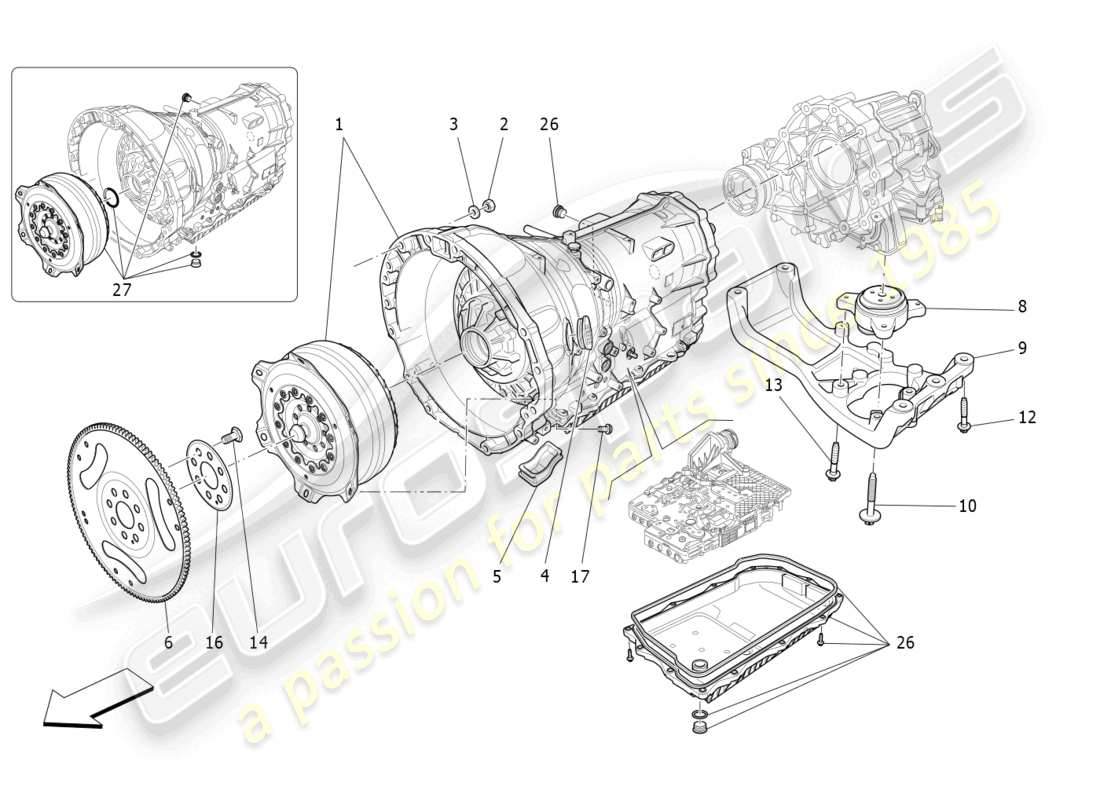 maserati levante (2017) gearbox housings parts diagram