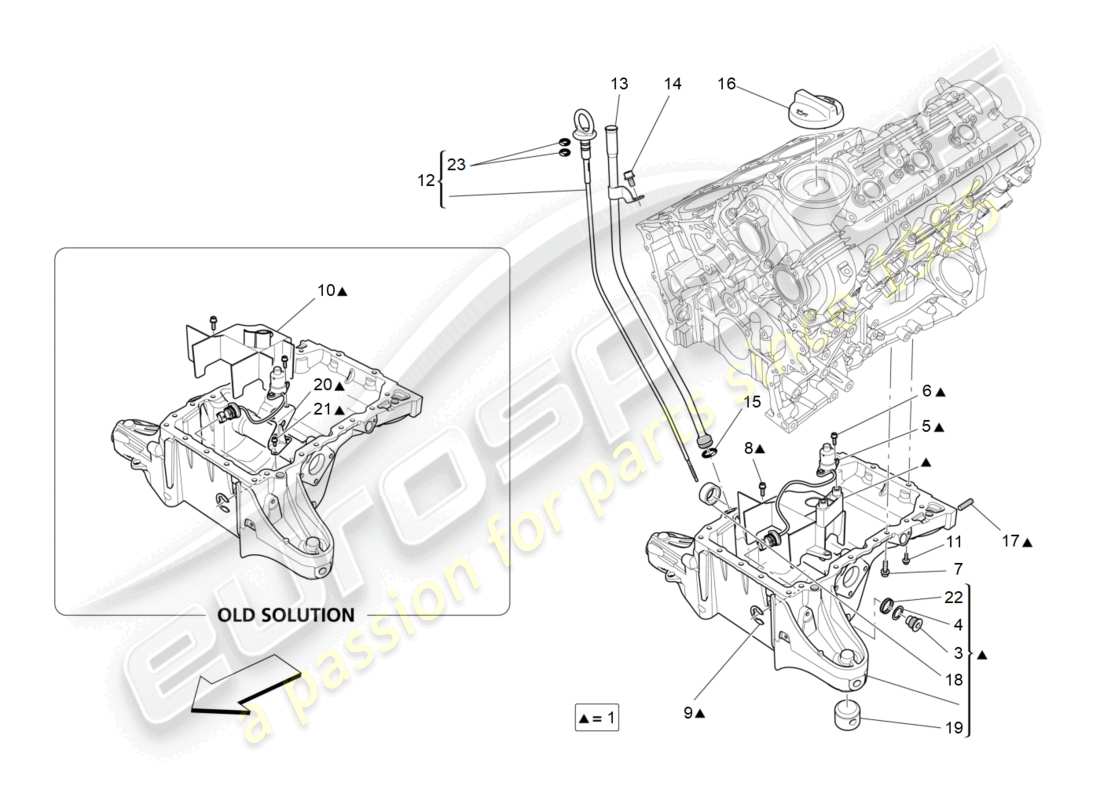 maserati ghibli (2018) lubrication system: circuit and collection part diagram