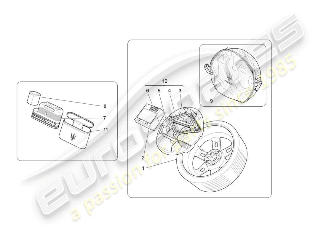 maserati granturismo mc stradale (2011) standard provided part diagram