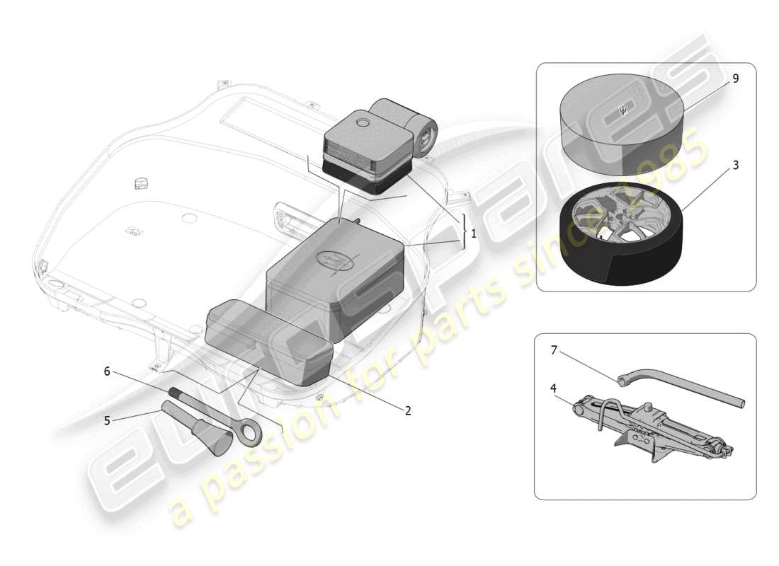 maserati mc20 (2022) standard provided part diagram