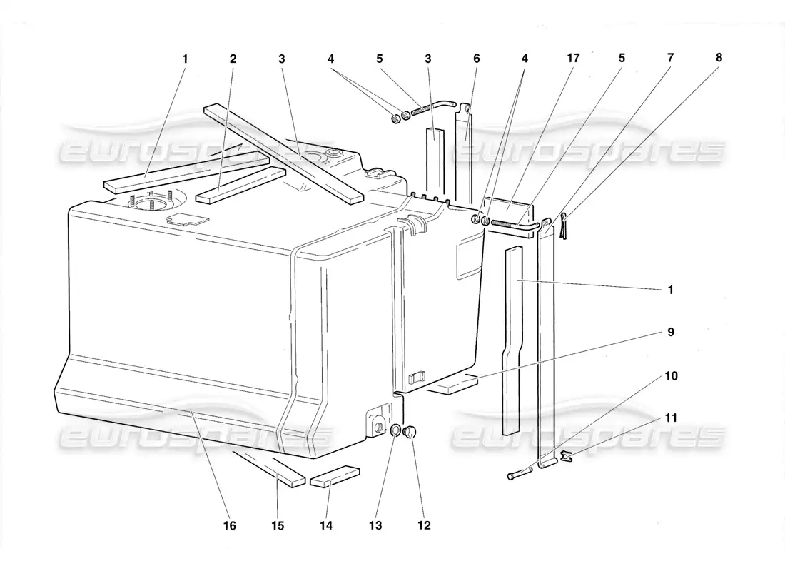 lamborghini diablo roadster (1998) fuel system parts diagram
