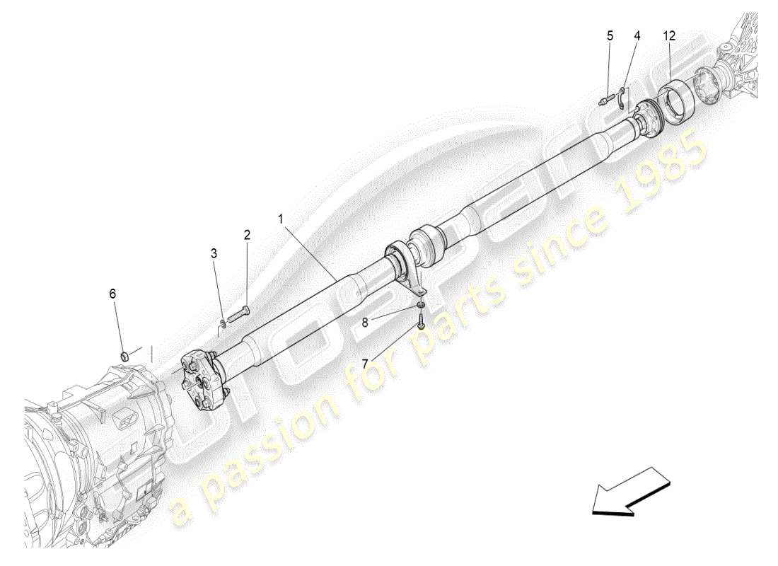 maserati ghibli (2019) transmission shaft part diagram