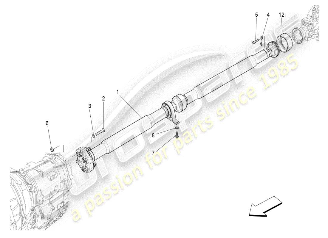 maserati ghibli (2019) transmission shaft part diagram