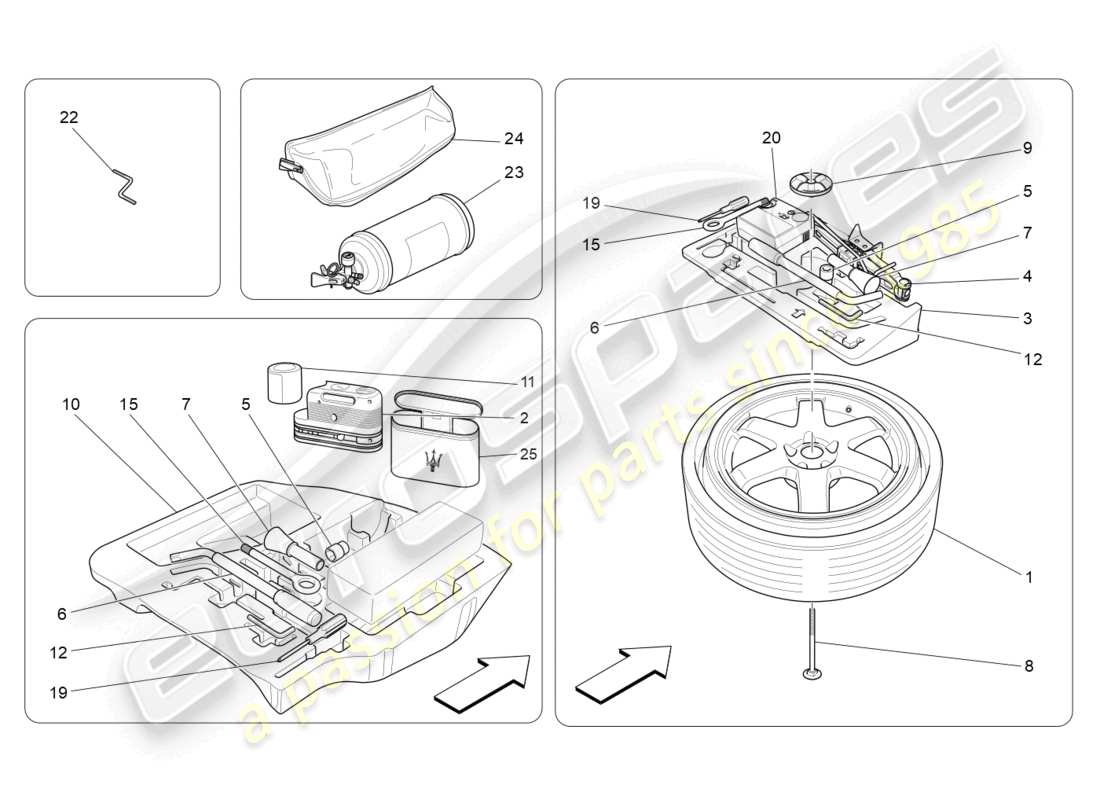 a part diagram from the maserati quattroporte m156 (2017 onwards) parts catalogue