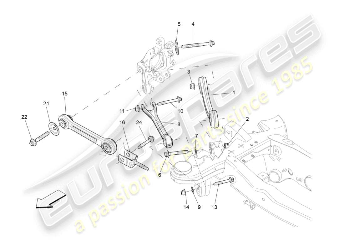 maserati ghibli (2015) rear suspension parts diagram
