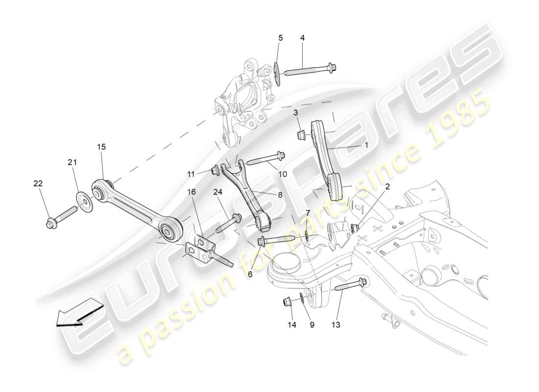 maserati ghibli (2015) rear suspension part diagram