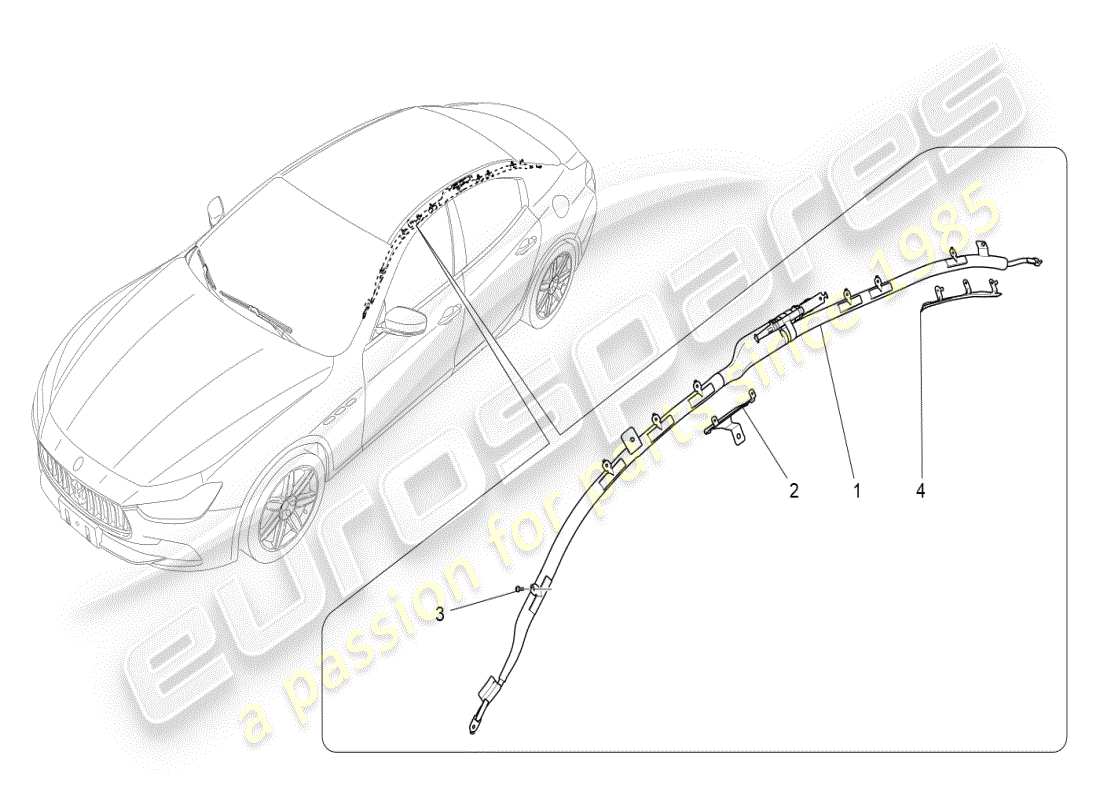 maserati ghibli (2021) window bag system part diagram
