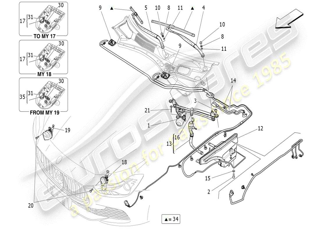 maserati ghibli (2019) external vehicle devices part diagram