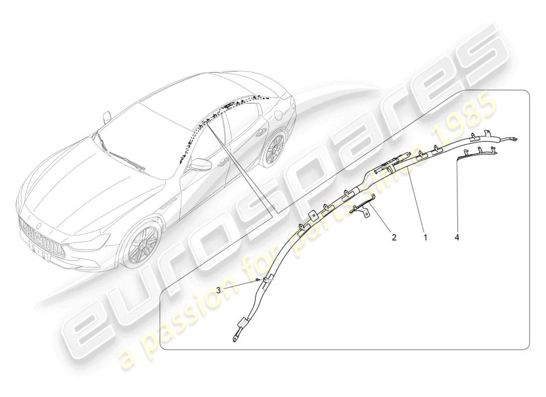 maserati ghibli (2018) window bag system part diagram