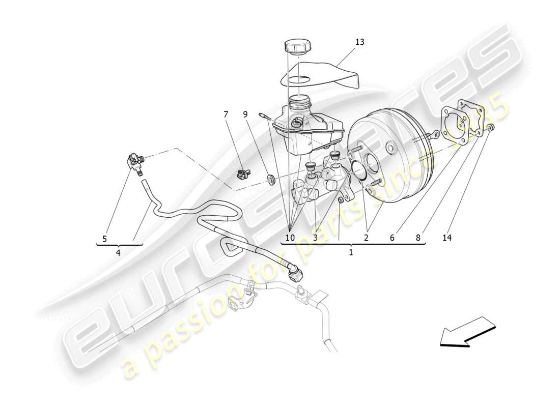 maserati levante trofeo (2020) brake servo system parts diagram