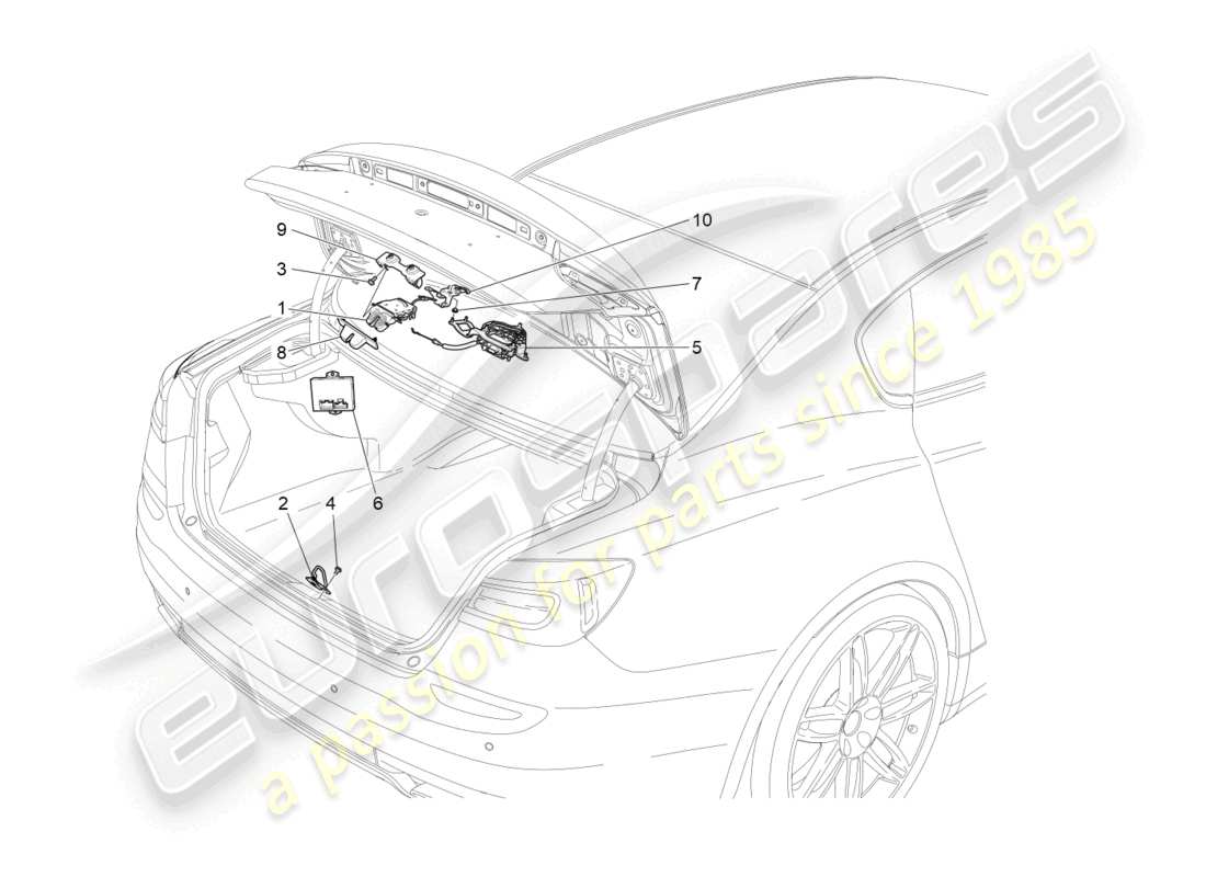 a part diagram from the maserati quattroporte m156 (2017 onwards) parts catalogue