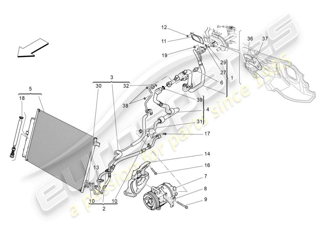 a part diagram from the maserati levante (2019) parts catalogue