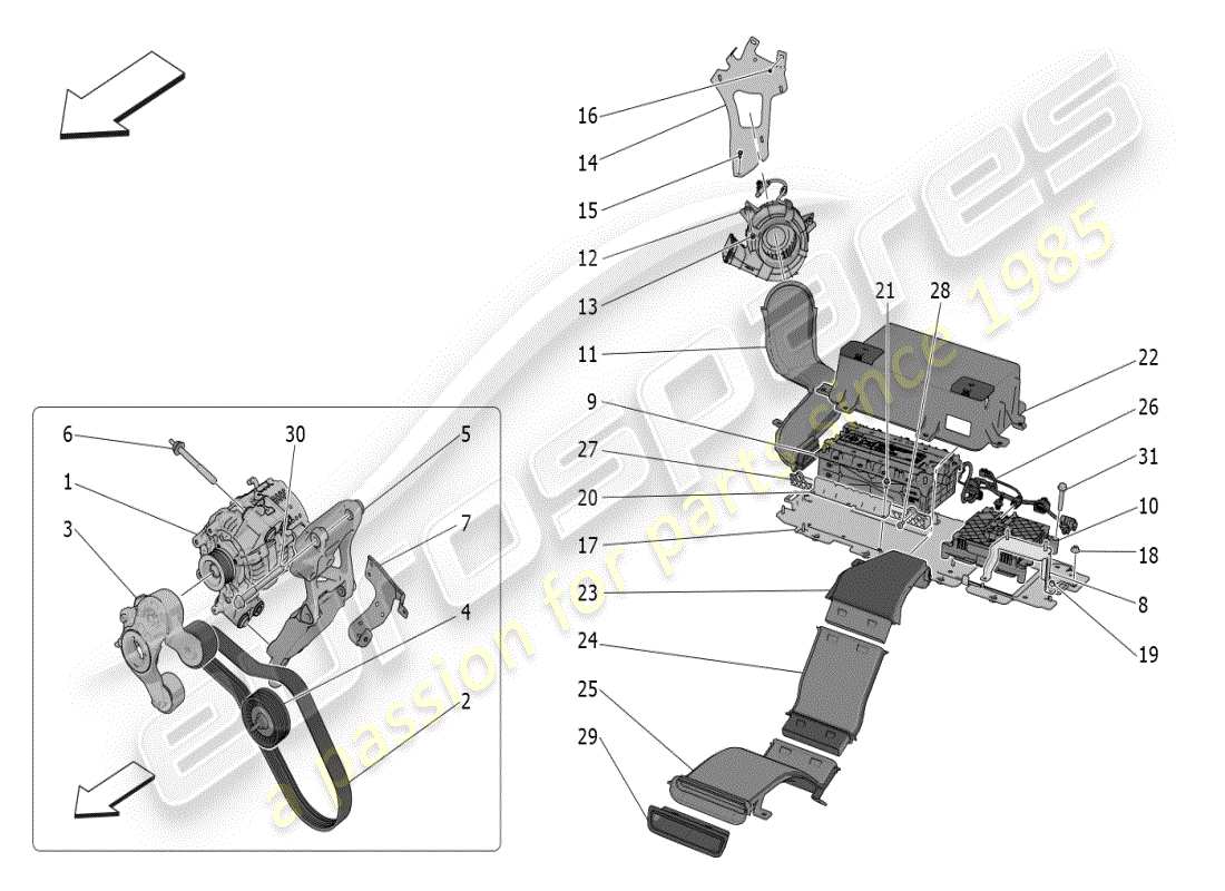 a part diagram from the maserati grecale parts catalogue