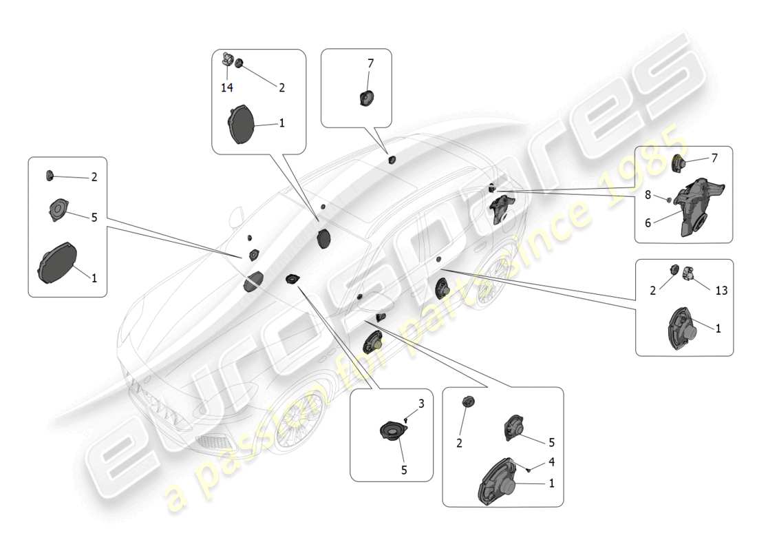a part diagram from the maserati grecale parts catalogue