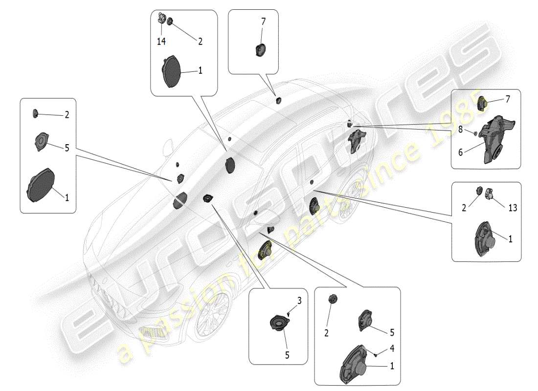a part diagram from the maserati grecale parts catalogue