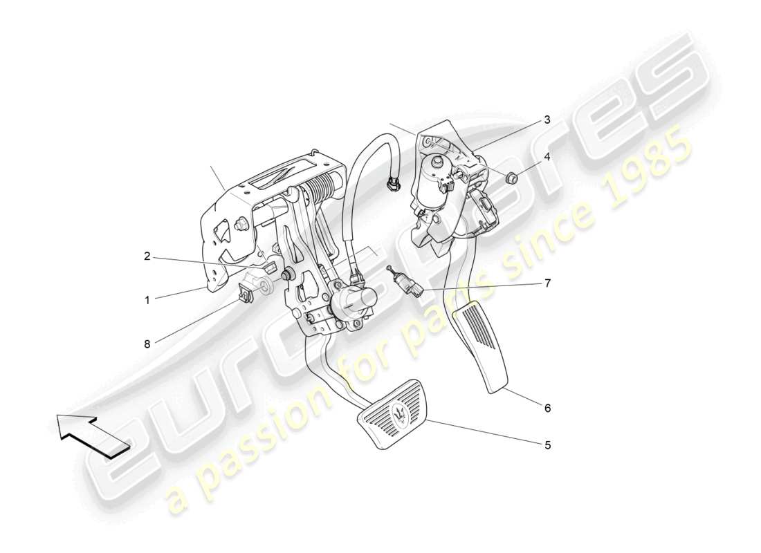 maserati levante modena (2022) complete pedal board unit part diagram