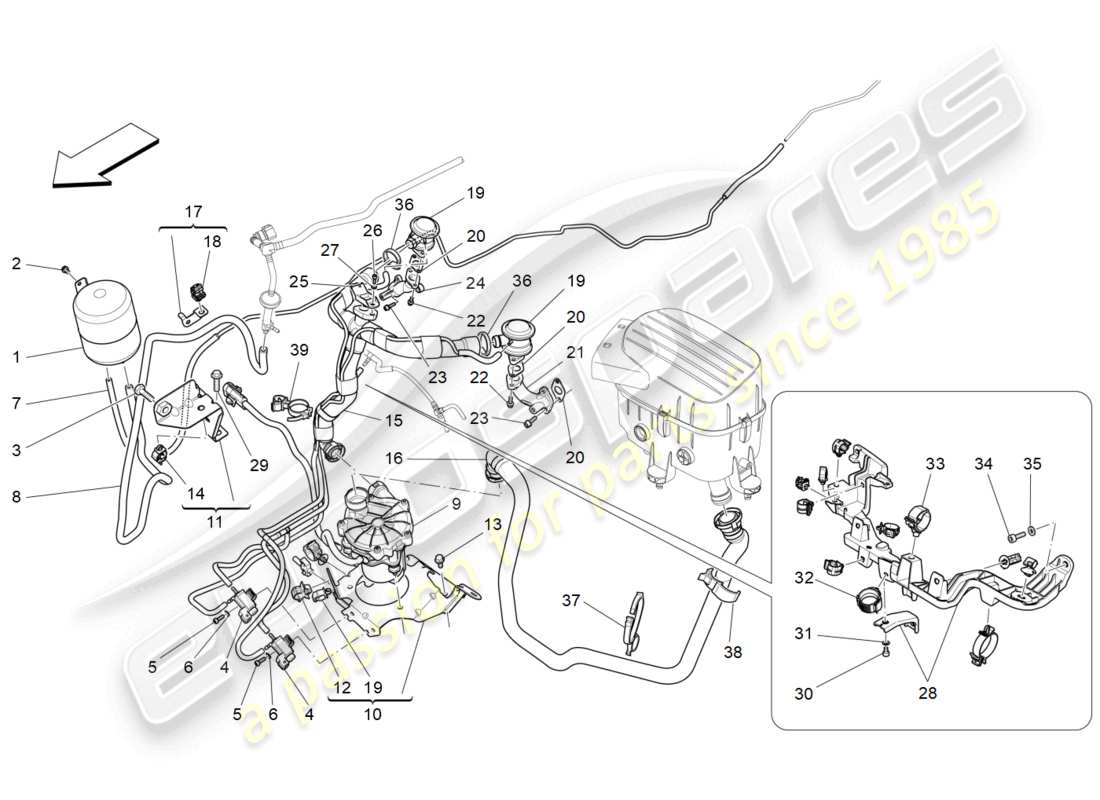 maserati levante trofeo (2020) additional air system parts diagram