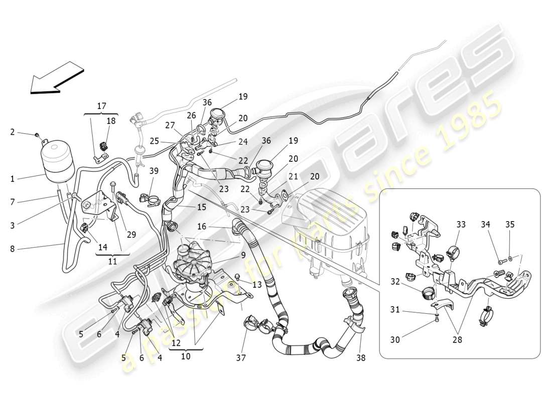 maserati quattroporte (2018) additional air system part diagram