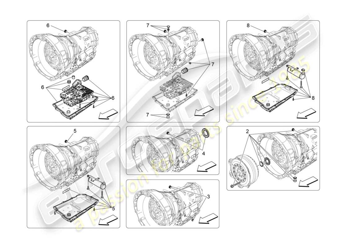 maserati levante modena (2022) gearbox housings parts diagram