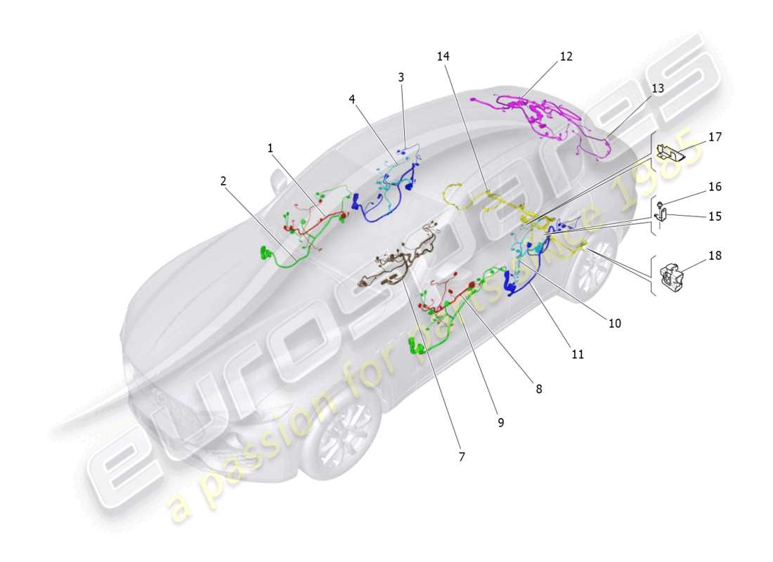 maserati levante modena (2022) main wiring part diagram